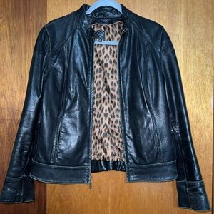 Black leather jacket